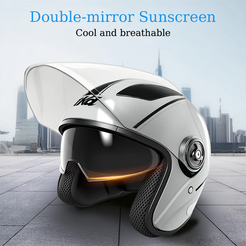 Dual Visor Motorcycle Racing Helmet - Casco Modulare Integrale per Moto con