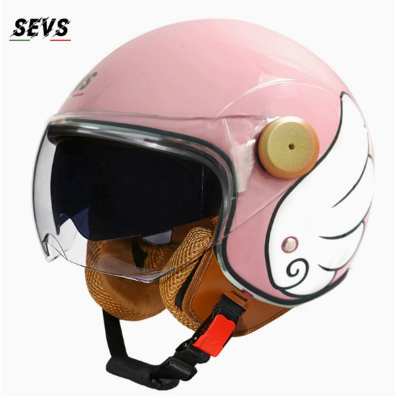 Vintage Open Face Retro Helmet - Casco Moto Aperto 3/4 con Certificazione