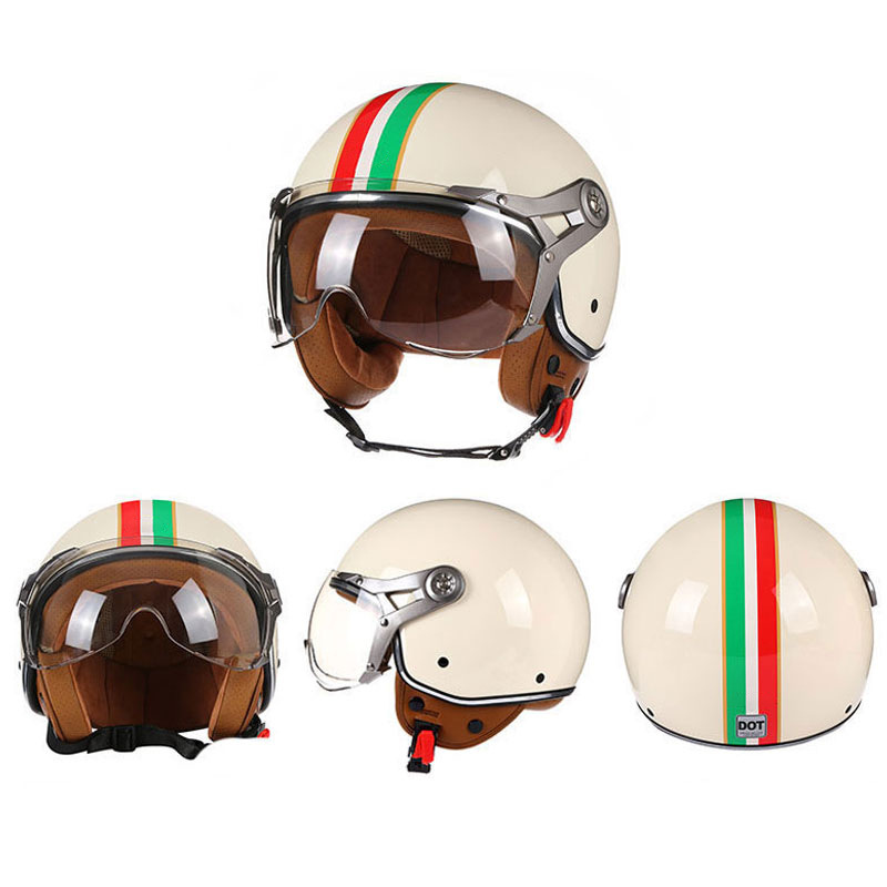 Vintage Open Face Retro Helmet - Casco moto Retro Capacetes Casco moto