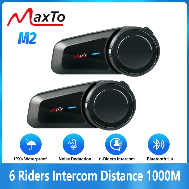 Universal Motorcycle Helmet Intercom Headset - 2PCS Maxto M2 Casco moto Auricolare