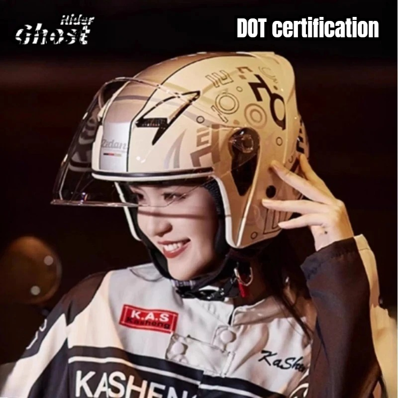 Vintage Open Face Retro Helmet - Certificazione DOT Casco aperto vintage Casco