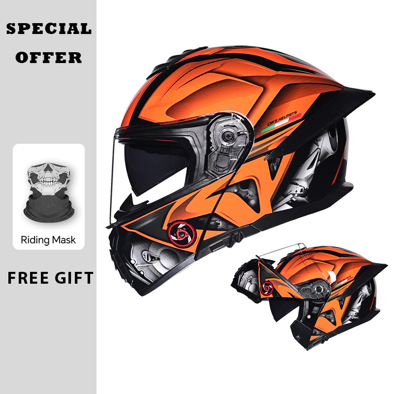 Dual Visor Motorcycle Racing Helmet - Casco moto apribile Doppia visiera Coda