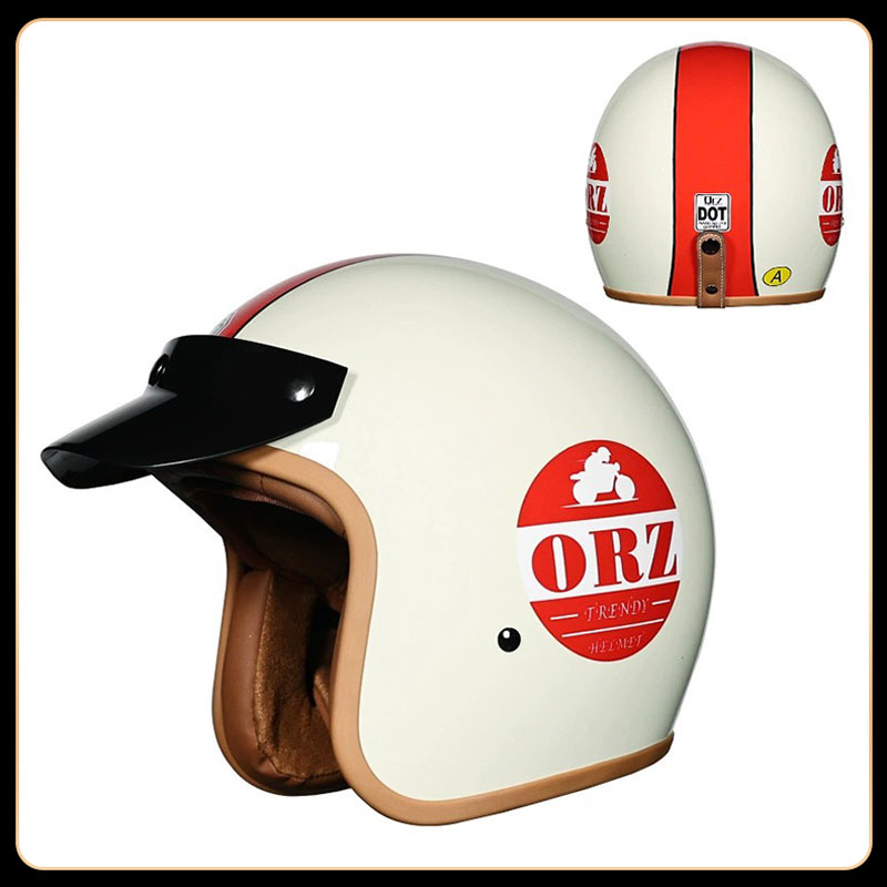 Vintage Open Face Retro Helmet - Casco Moto Scooter Retrò Vintage 3/4