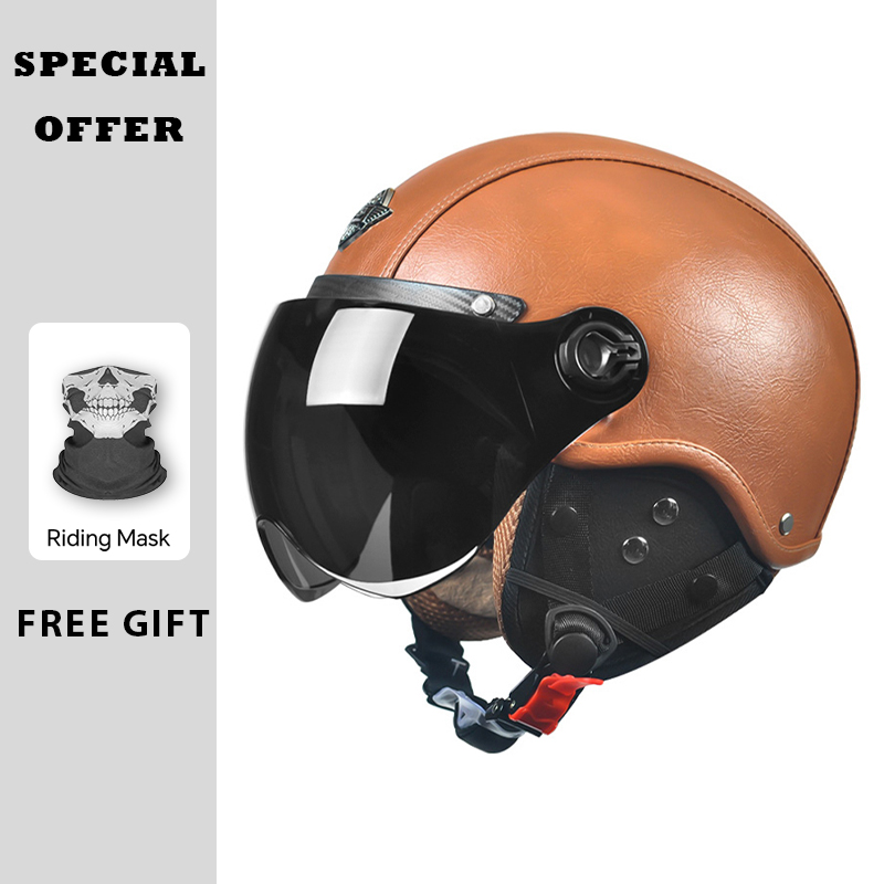 AD Retro Motorcycle Half Helme - Vintage Open Face Retro Helmet recensione e prezzo