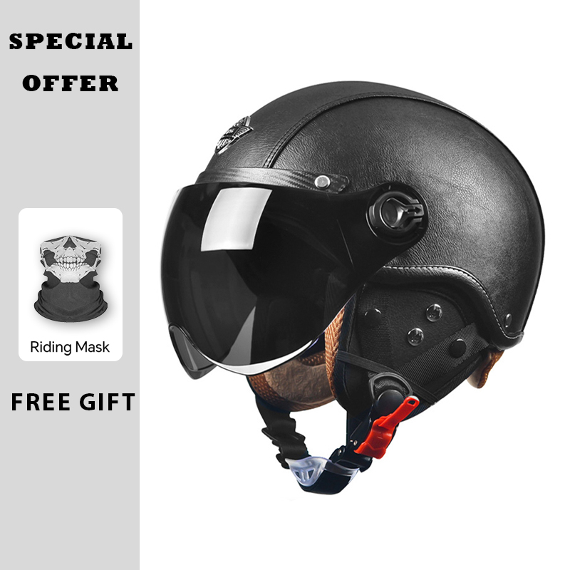 AD Retro Motorcycle Half Helme - Vintage Open Face Retro Helmet recensione e prezzo