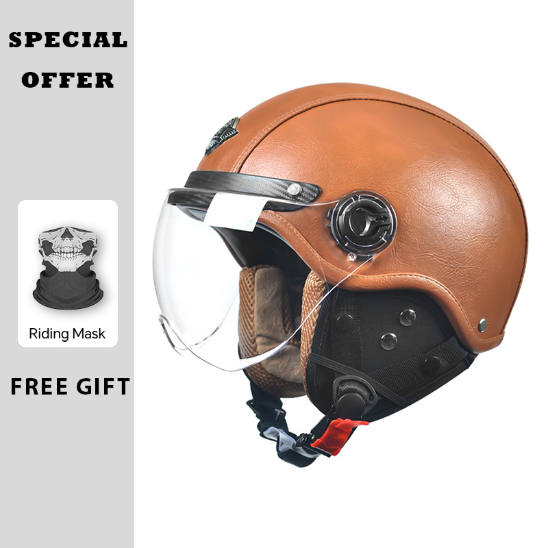 AD Retro Motorcycle Half Helme - Vintage Open Face Retro Helmet recensione e prezzo