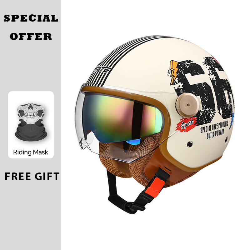 Caschi da moto retrò a faccia  - Vintage Open Face Retro Helmet recensione e prezzo
