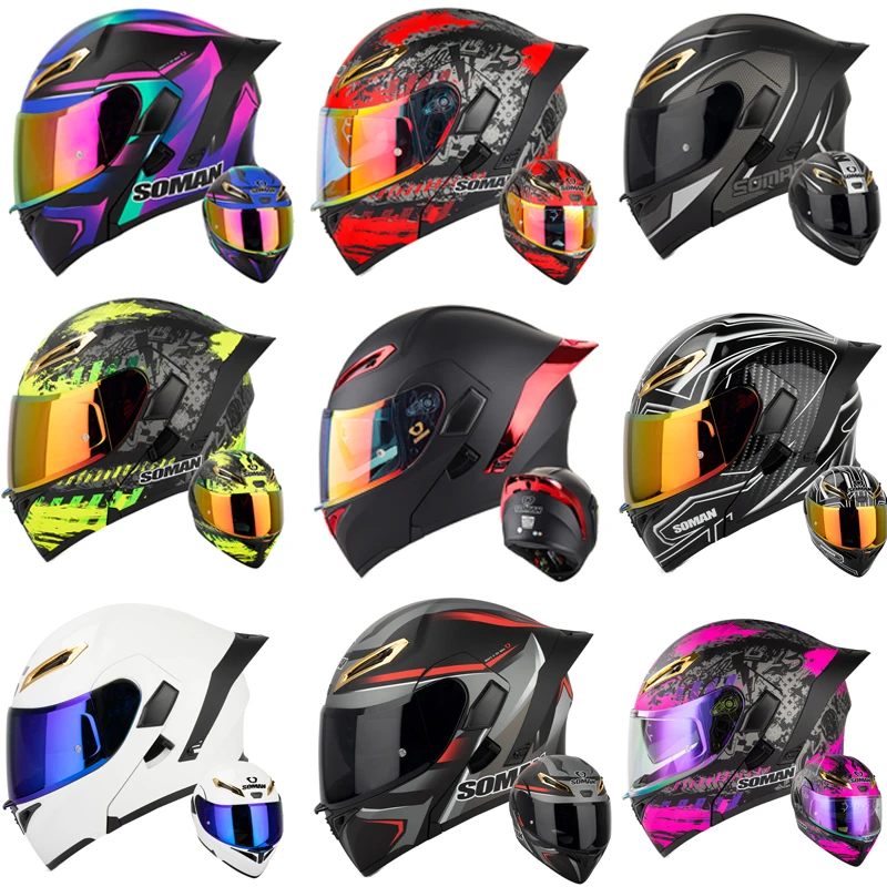 SOMAN Casco integrale Caschi d - Dual Visor Motorcycle Racing Helmet recensione e prezzo