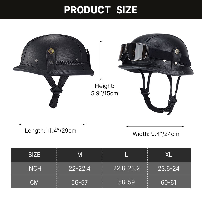 Casco tedesco mezzo vintage Ca - Vintage Open Face Retro Helmet recensione e prezzo