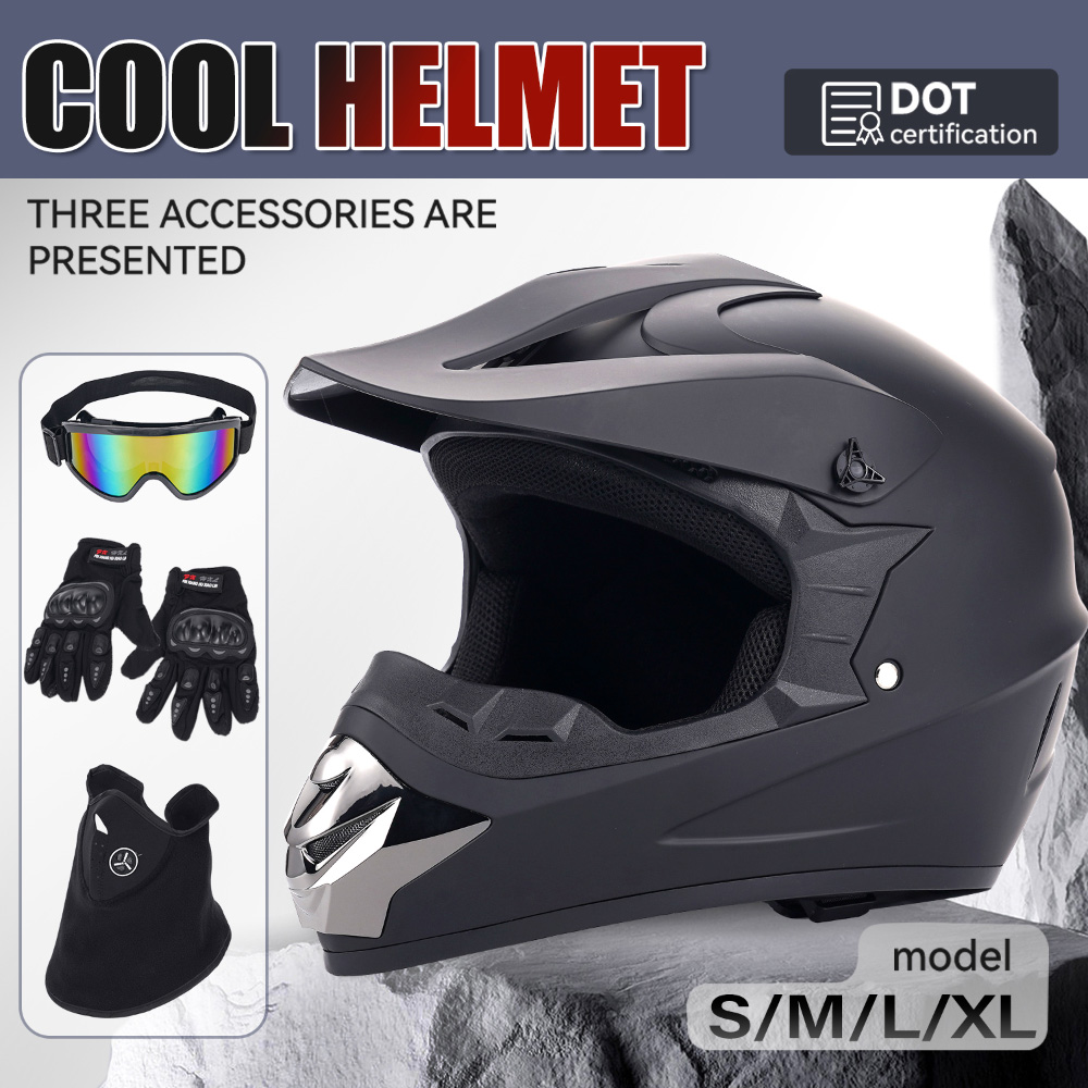 Set di quattro pezzi per casco - Off Road Motocross Helmet Goggles Set recensione e prezzo