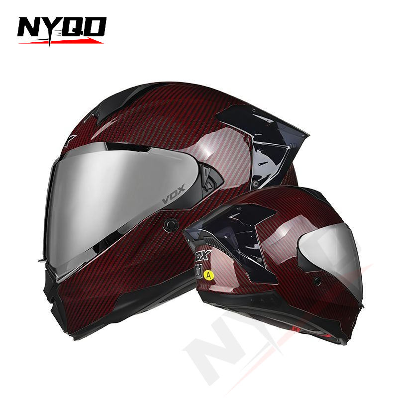 Casco Integrale in Fibra di Ca - Dual Visor Motorcycle Racing Helmet recensione e prezzo