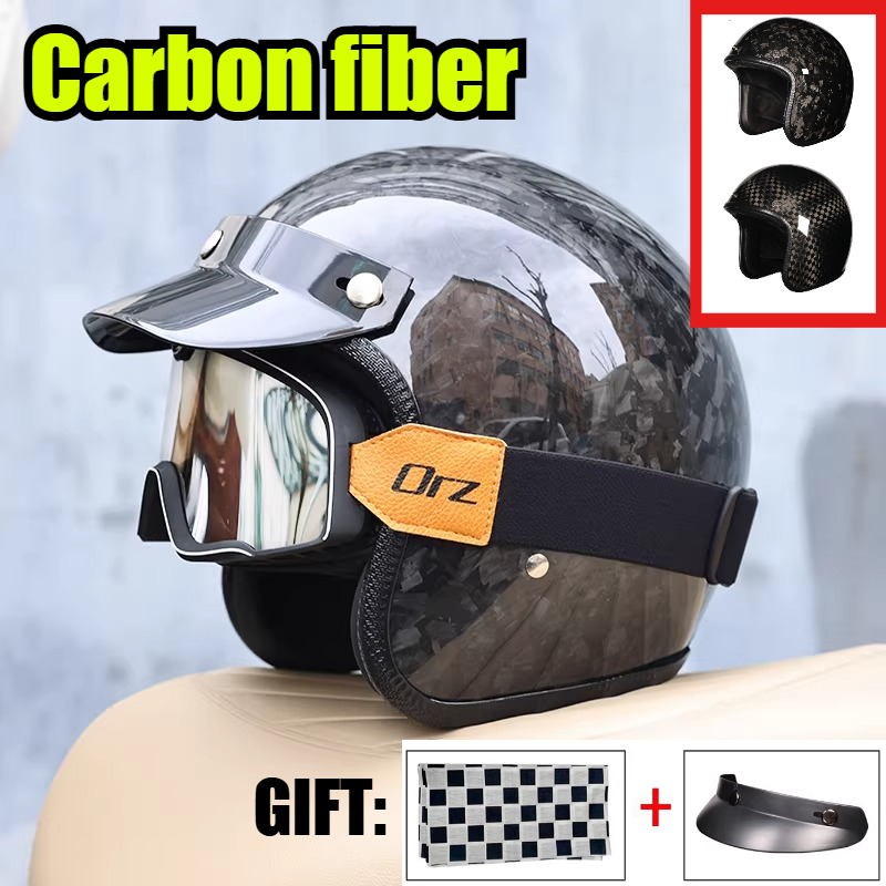 Casco Moto Vintage in Fibra di - Carbon Fiber Lightweight Motorcycle Helmet recensione e prezzo
