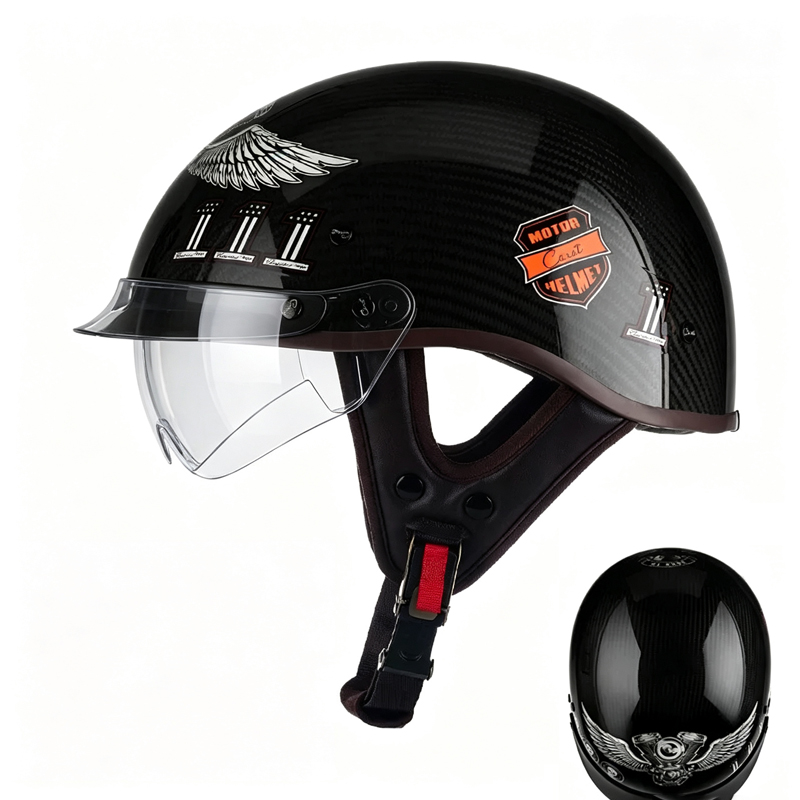 Casco Moto Aperto in Fibra di  - Carbon Fiber Lightweight Motorcycle Helmet recensione e prezzo