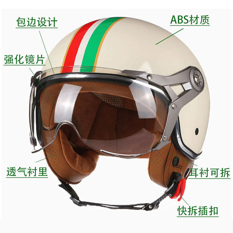 Caschi Moto Aperti 3/4 DOT Ret - Vintage Open Face Retro Helmet recensione e prezzo
