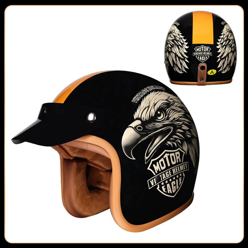Casco Moto Scooter Retrò Vinta - Vintage Open Face Retro Helmet recensione e prezzo